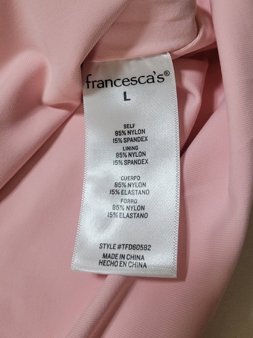 Blue Rain Francesca’s Pink Cropped Short Sleeve Top Double Lined Large NWT - Picture 7 of 7